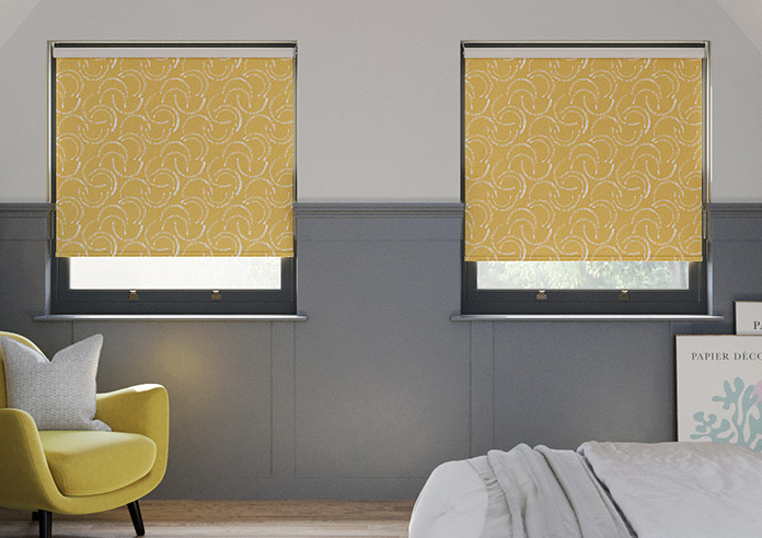 Lino Arches, Bright Yellow - Twist&Fit Roller Blind - Image 3